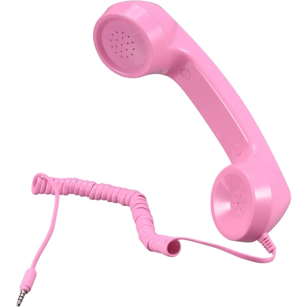 3,5 mm Retro telefonlur Telefonmottagare för mikrofonhögtalare Slät (rosa) Pink