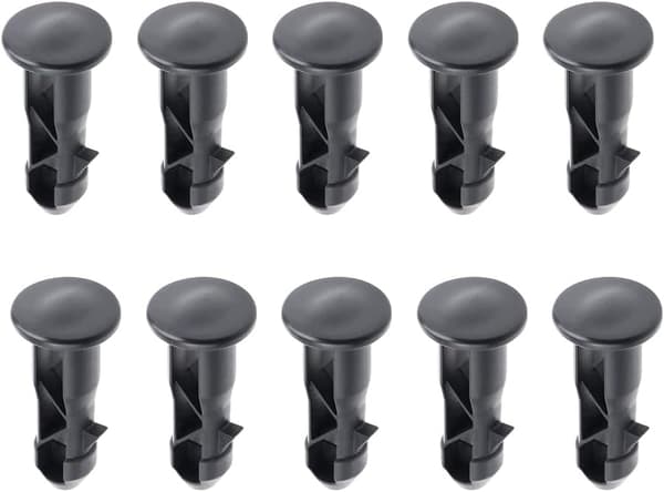 10 stk. hengselpinner til søppeldunklokk 65 mm x 18 mm i plast for utendørs søppeldunker
