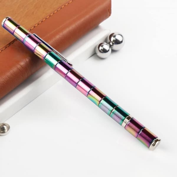 Multifunktionel deformerbar dekompressionsmagnet skrivepen, eliminer tryk Fidget Pen (sølv) Silver