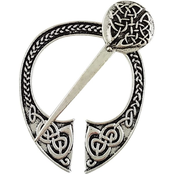 Viking Brosch Spänne Kläder Kappa Spänne Sjal Scarf Brosch Smycken （Stil3- Silver ton） color 7