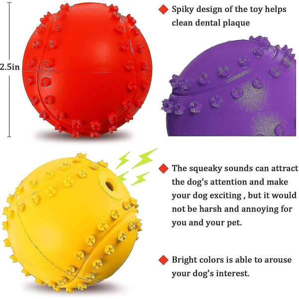 Pet gummi tuggboll hund bitsäker tandrengöringsboll (tennisform) 4 st