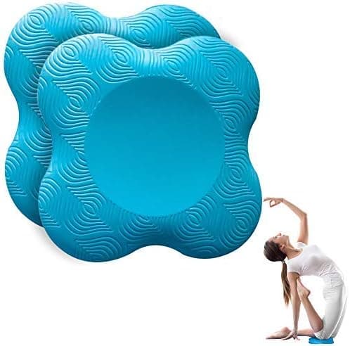 2 st Yogaknäskydd, halkfria knäskyddsmatta set, slitstarkt, skyddar knä (blå) blue