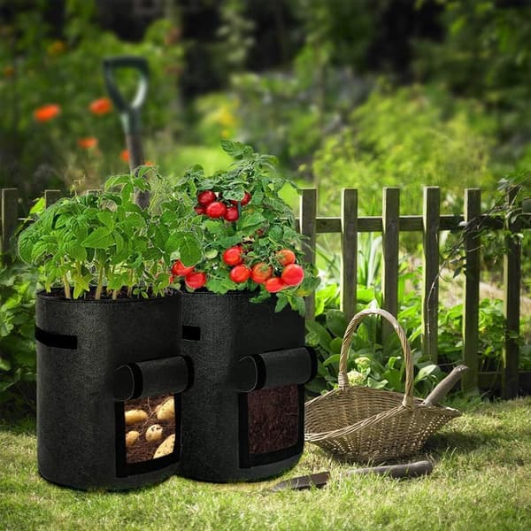 2-pack växtpåsar, odlingspåsar för potatis, växtkrukor (7 gallon, svart) black m