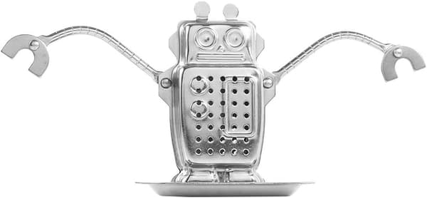 Tesil i rustfritt stål for løs te, robotformet tilbehør for tebrygging