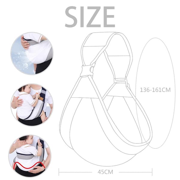 Slips kan justere 3D pustende netting med pose babyer (netting grå)