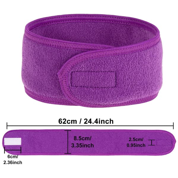 4 stk hårbånd for sminke, justerbart hårbeskyttelsesbånd Purple