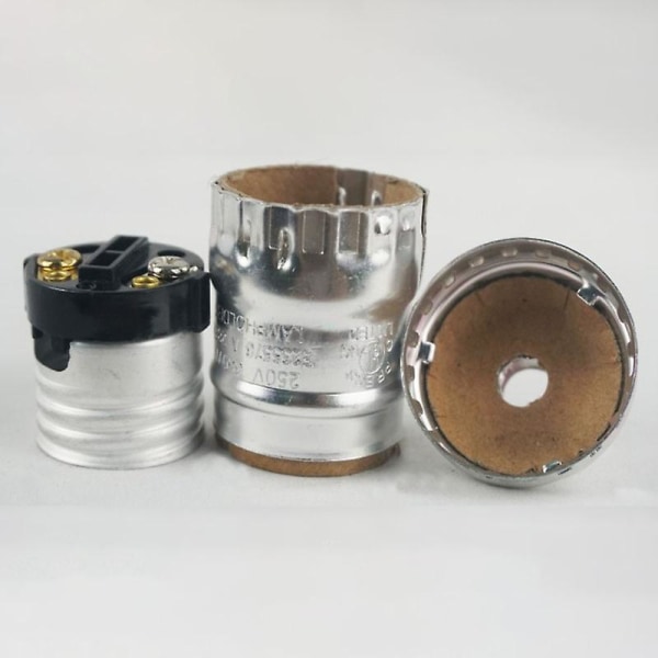 Vintage ljushållare, ljushållare sockelbelysningsskruv utan strömbrytare och tråd (silver) Silver