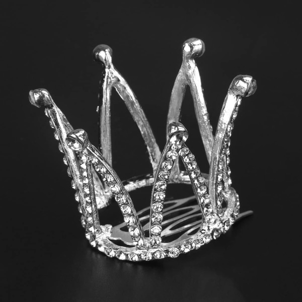Liten Tiara-krona med hårkam Prinsessan Tiara-kam Mini Birthday Crown Flower Girl Headpiece