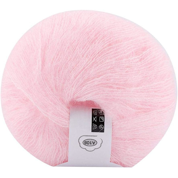 Mjuk Angola plysch mohair kashmir stickning ullgarn rosa lång ull stickning garn color 1