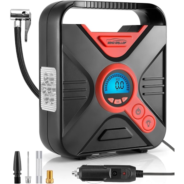 Bil däckuppblåsare mini tryckmätare ventil luftkompressor 12v digital däckpump bil luftpump color 2