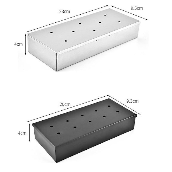 Hemgjord rostfri BBQ-rökbox, 20 x 9 x 4 cm