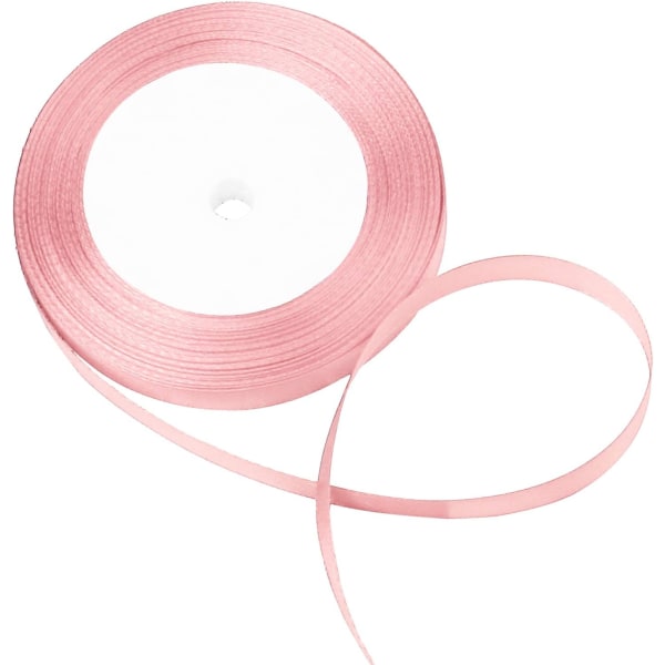 10 mm x 22 m dubbelsidigt satinband för presentinslagning av bröllopsfest (rosa) Pink