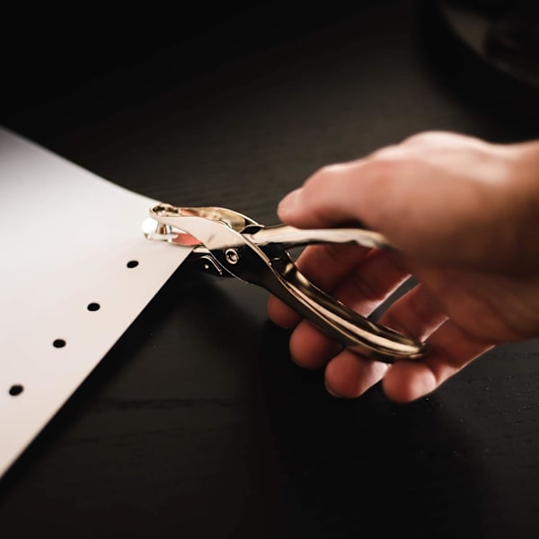 Metallisk handhålsstans 1 hål papper rostfritt stål för DIY konst kontor skola hem silver 6 mm