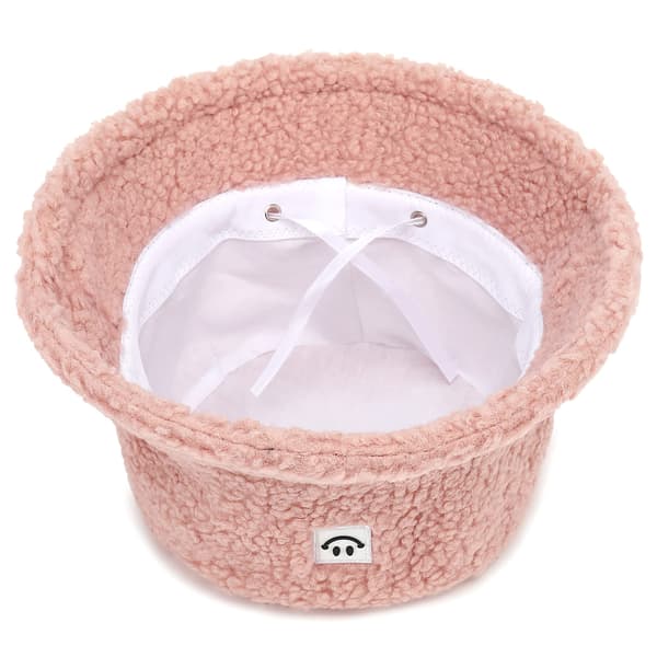 Vinterfiskehatt, fluffy bøttehatt for menn og kvinner, én størrelse (rosa)