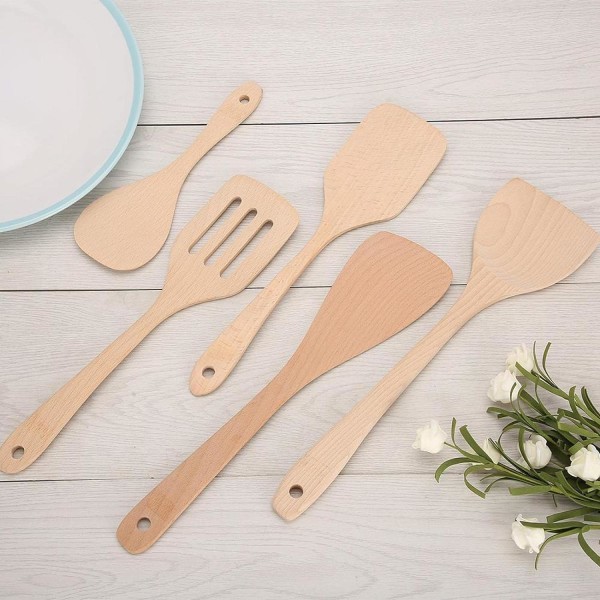 Träspatel, 5 delar/set, träspatel för non-stick-panna