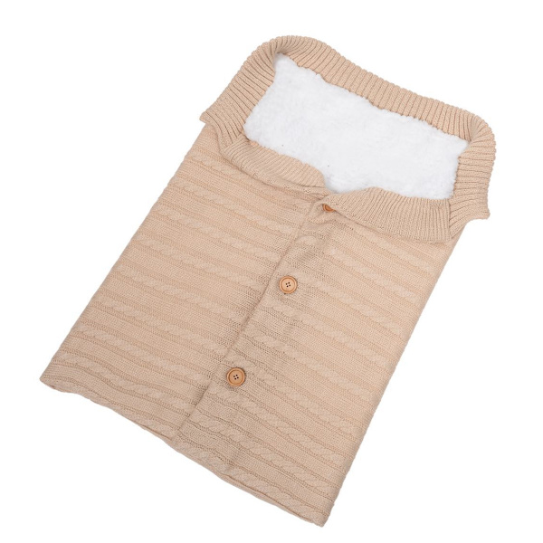 Utomhus baby barnvagn knapp sovsäck (beige) 1 st beige