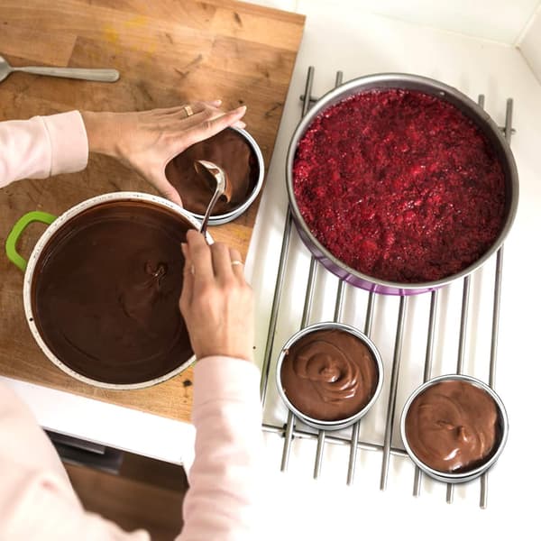 4 tommer lille kageform sæt med 3, mini runde bageforme i rustfrit stål til smashkager