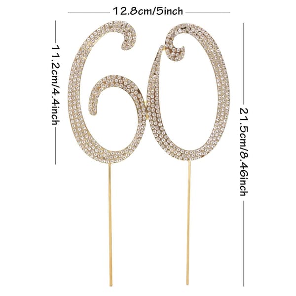 Kake Topper Premium Glitrende Krystall Rhinestones Kake Topper (60 Gull) gold 60