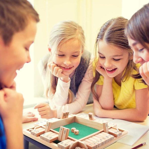Traditionellt Shut The Box-spel för 4 spelare Digital Flop-spel Pub-brädspelet green