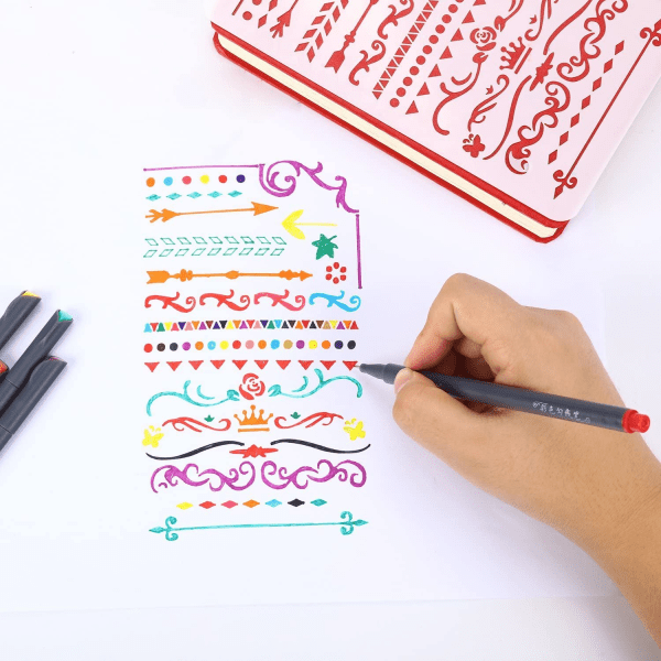 Färgade pennor för journalföring, 18 levande färger Fineliner-pennor