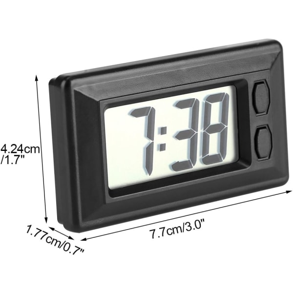 77x42,4x17,7 mm ultratunn elektronisk klocka med självhäftande dyna LCD digital datum och tid kalendervisning