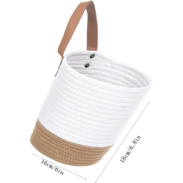 2-pack vävda väggkorgar, små förvaringskorgar, för sovrum, vardagsrum, innergård (vit+khaki)