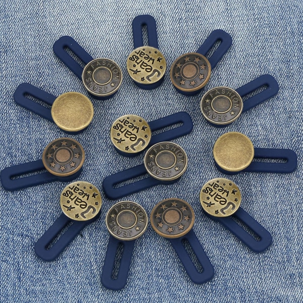 4st förlängning av knappar för jeansbyxor, avtagbar jeansknapp, utdragbar jeansknapp (brons)