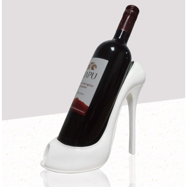 Högklackad vinställshållare bänktopp förvaringsställ för bröllopsfest (vit högklackad) White High Heel