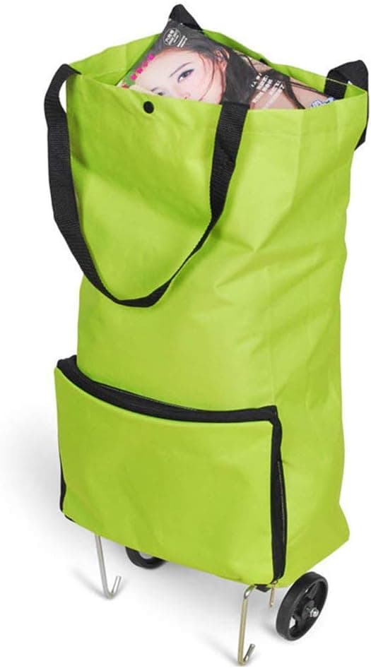 Sammenleggbar trillebag sammenleggbar handlepose med hjul vogn gjenbrukbare handleposer