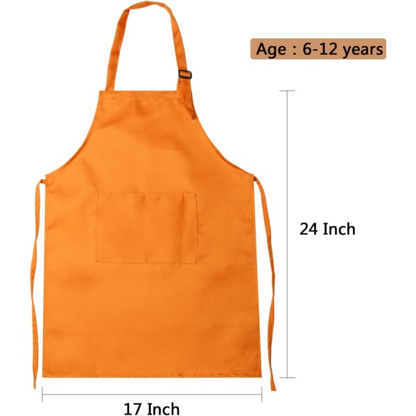 6-delars set med kockmössa och förkläde för barn, justerbara förkläden för pojkar och flickor color 1 l