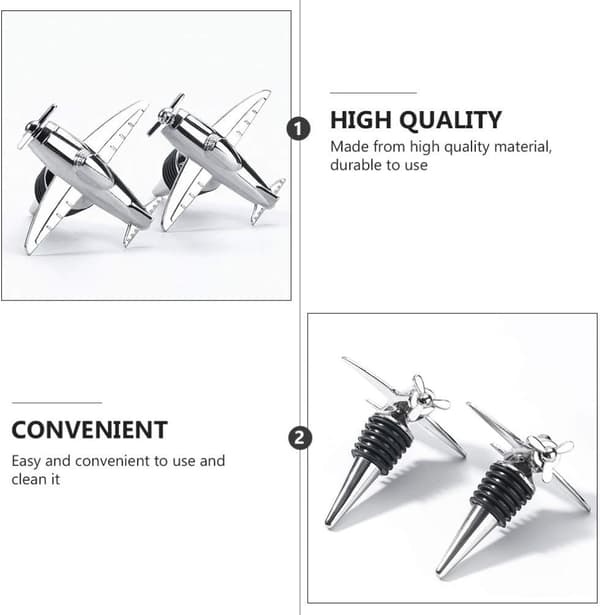 2 stk. metall vinstopper flyflaskestopper dekorativ champagneflaskestopper