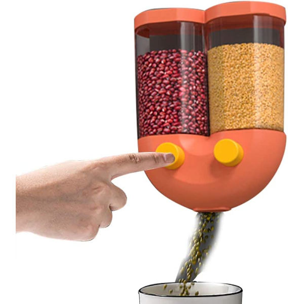 Väggmonterad dispenser, lämplig för spannmålsgodisdispenser orange Orange