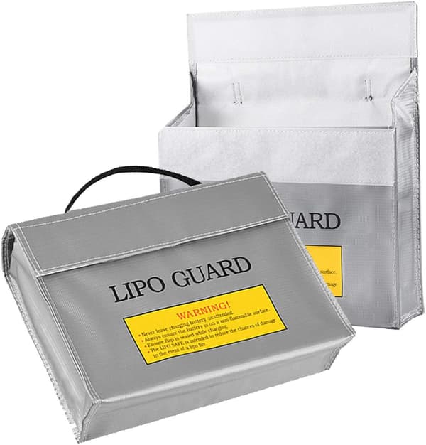2 stk Lipo batteri sikkerhetspose, brannsikker eksplosjonsbeskyttelse, litiumbatteri, sikkerhetspose for lading