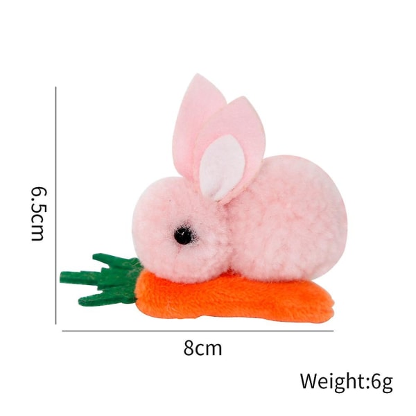 1 st Söt plysch kanin morötter hårklämma barn hårtillbehör (rosa) pink