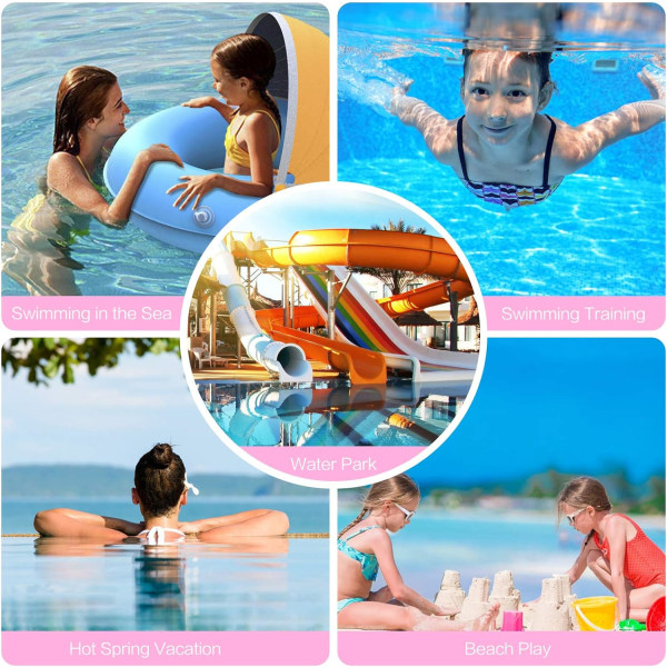 Sjöjungfrubaddräkt för flickor 3-12 år Snabbtorkande baddräkt Strandbadkläder (160 yards) Pink 160