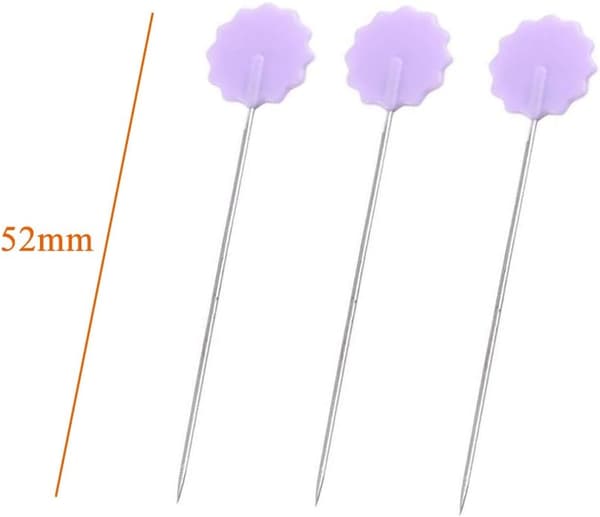 100 stk. blomsterhode plastnåler for sying og håndarbeid, flat knappform (#4)
