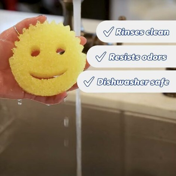 Smiley Magic Cleaner Smiley Imiterar Luffa Sponge Honeycomb Wipe Hem Sponge Kök Diskning Rengöring Bomull Original