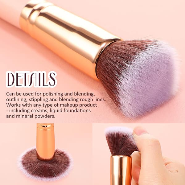 Kvinders bløde flade makeup blush foundation børste skønhedsværktøjer 3 stk.