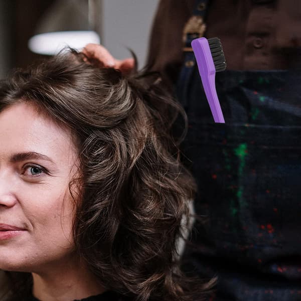 3-delt sæt med hårstyling malerpensel med dobbeltsidet børste til glatning af hår (lilla) Purple