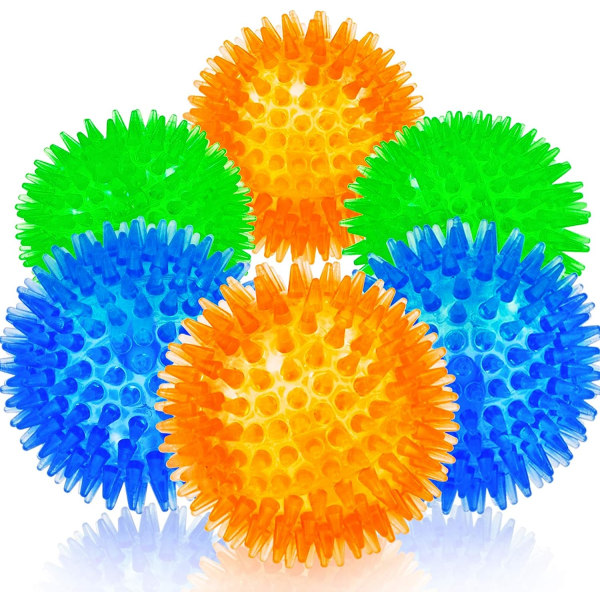 Hämta bollar för hundar Gummi ljusa färger TPR valpleksaker Hundleksaksbollar (set med 6, multi)