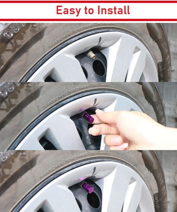 Køretøj Aluminiumlegering Dæk Støv Luftkerne Dæksel Autodele (grå) 4 Stykker Grey