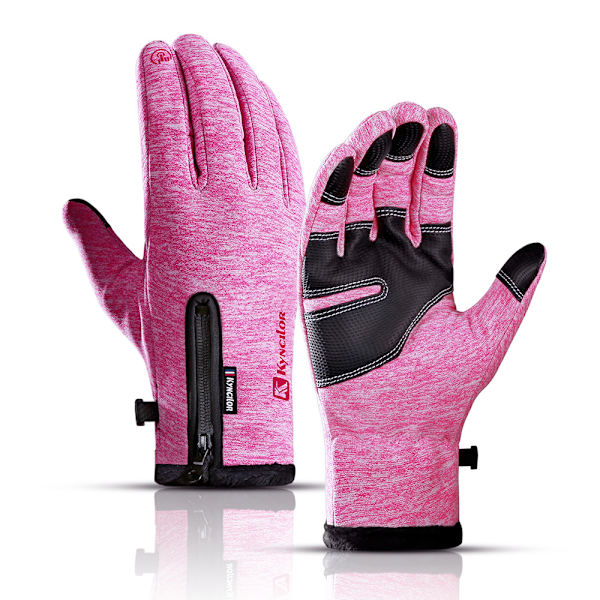 Herr vinter touch screen vindtät termiska handskar med fleece (rosa, M) pink m