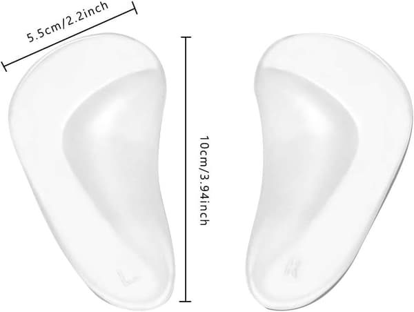 Gel Ortopedisk Flat Bue Støtte Innersåle Hælputer (transparent) 4 Par