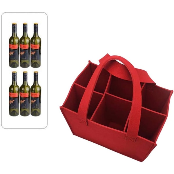 Filtvinpåse, 6 flaskor vinpåsar, flaska med bärbart vin, lövpåse med separator (röd)