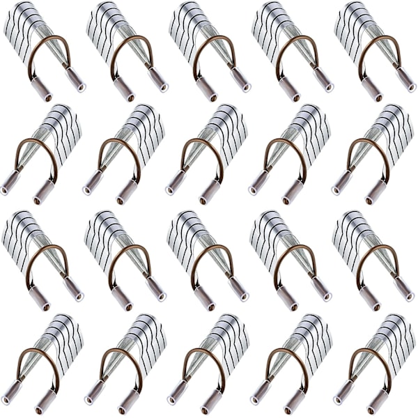 20 st återanvändbara nagelförlängningsformar i akryl UV-gelskydd franska nagelformar (silver)