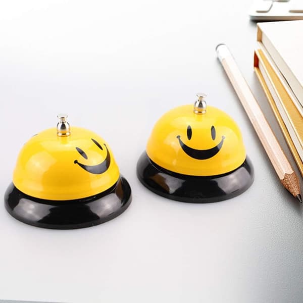 Manuell Bar Passing Bell Hotel Service Bell (3,35\" Diameter) (2-pakning) (Gul)