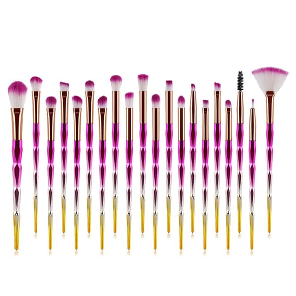 20 stk. pudder øjenskygge foundation concealer blush læbe make-up blending børste (gul) Yellow