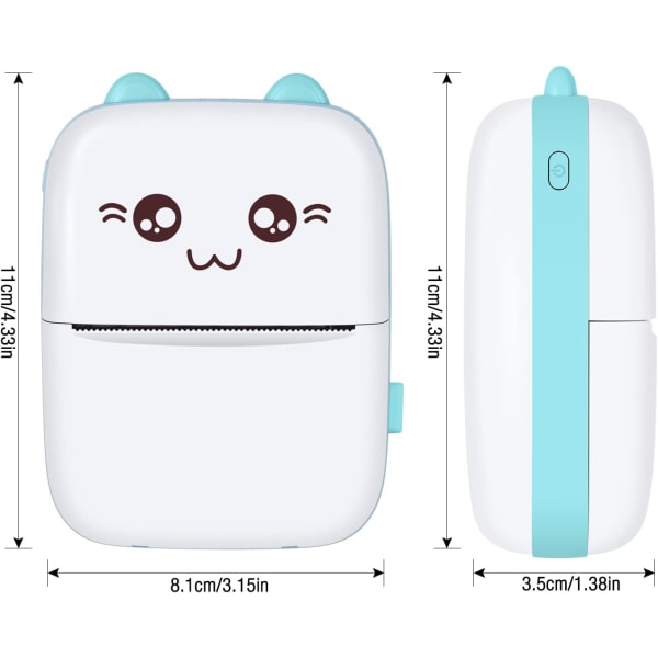Bärbar Mini Bluetooth Fickfotoprinter med 13 Rullar Termiskt Papper