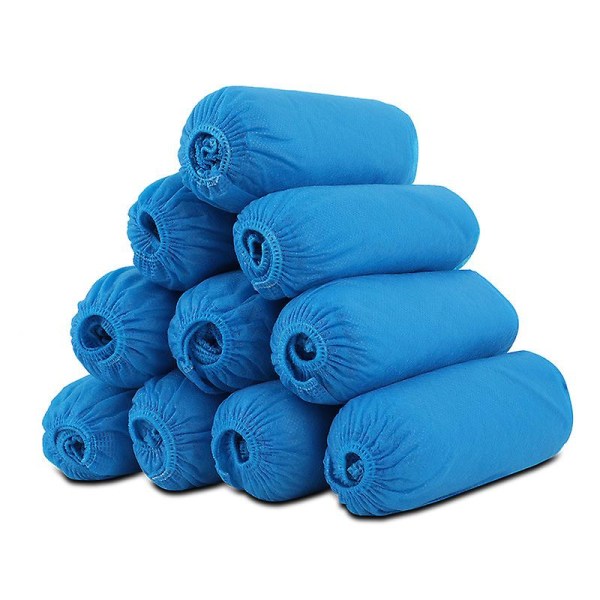 100 st engångsöverskor i non-woven-tyg, andningsbara, dammtäta, halkfria (mörkblå) dark blue