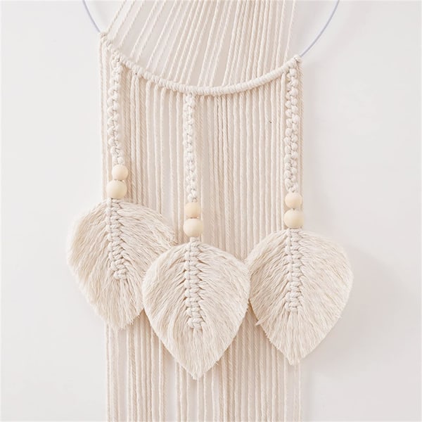 Boho Macrame Murd hängande, handvävd tapet blad väggmatta